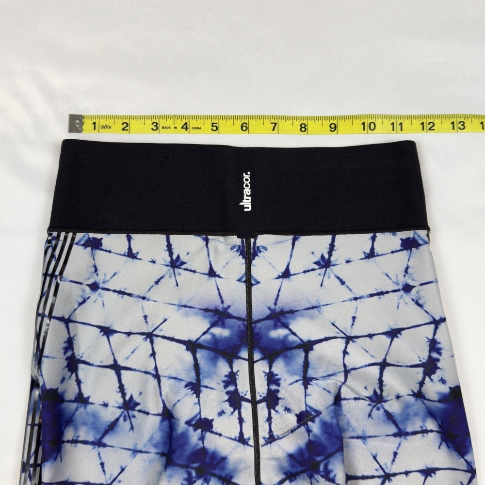 Ultracor Blue White Tie Dye Geometric Side Stripe Leggings Womens Size Medium - Picture 5 of 7